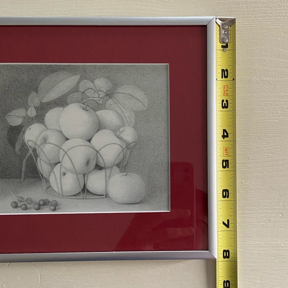 framed art print. Stilllife drawing of apples - Picture 4 of 5